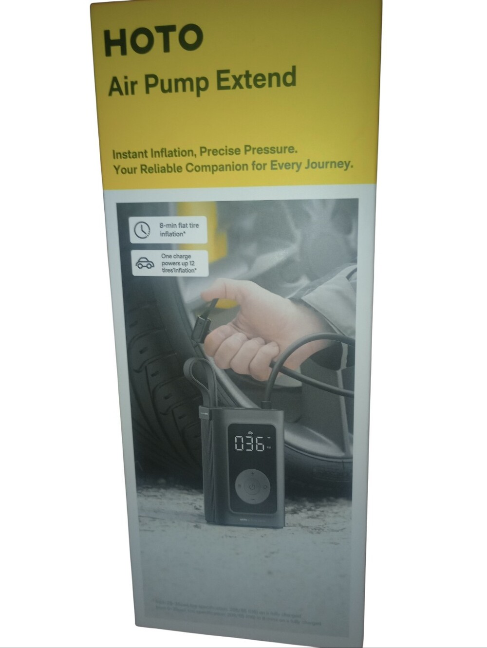 HOTO Air Pump Extend, Instant Inflation, Precise Pressure, NWT